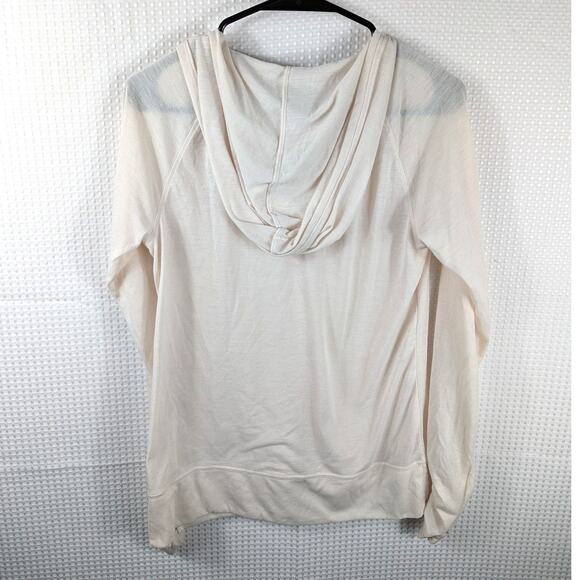 Champion DuoDry Medium White Lightweight Hoodie Long Sleeve V Neck Womens - Picture 3 of 3